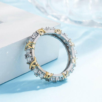 Kaze Shiny Luxe Geometric Ring | Silver, Two-Tone &amp; Rose Gold Ring Sizes 5–13