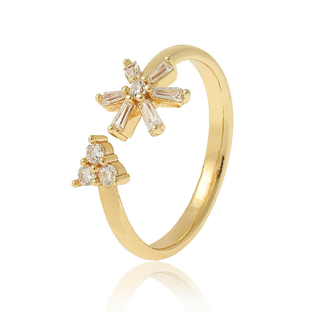 Kaze Blooming Grace Adjustable Flower Ring | Colourful Stone Floral Ring for Women