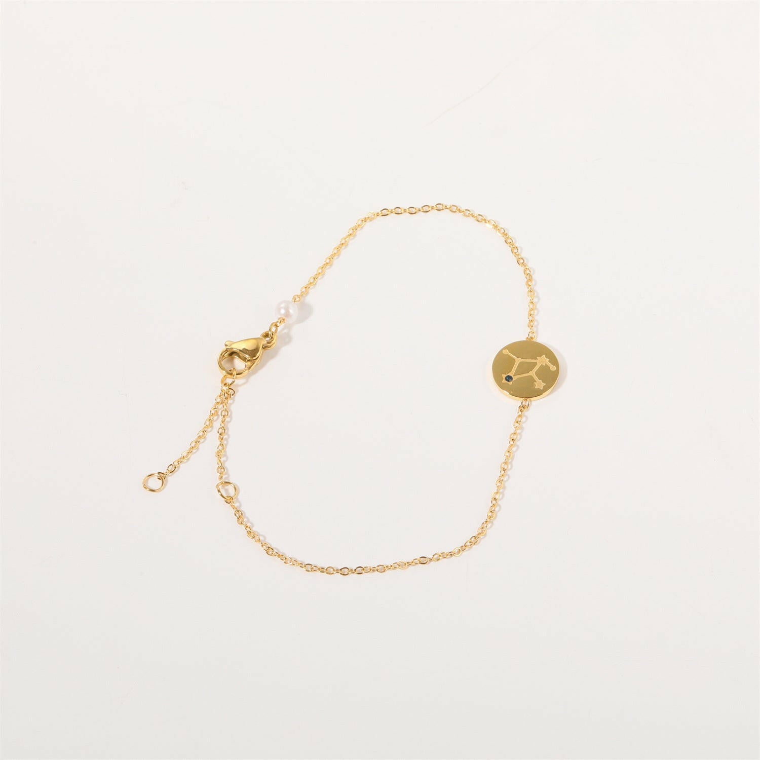 Kaze Inlaid Zircon Zodiac Bracelet | Adjustable Stainless Steel Constellation Bracelet Virgo