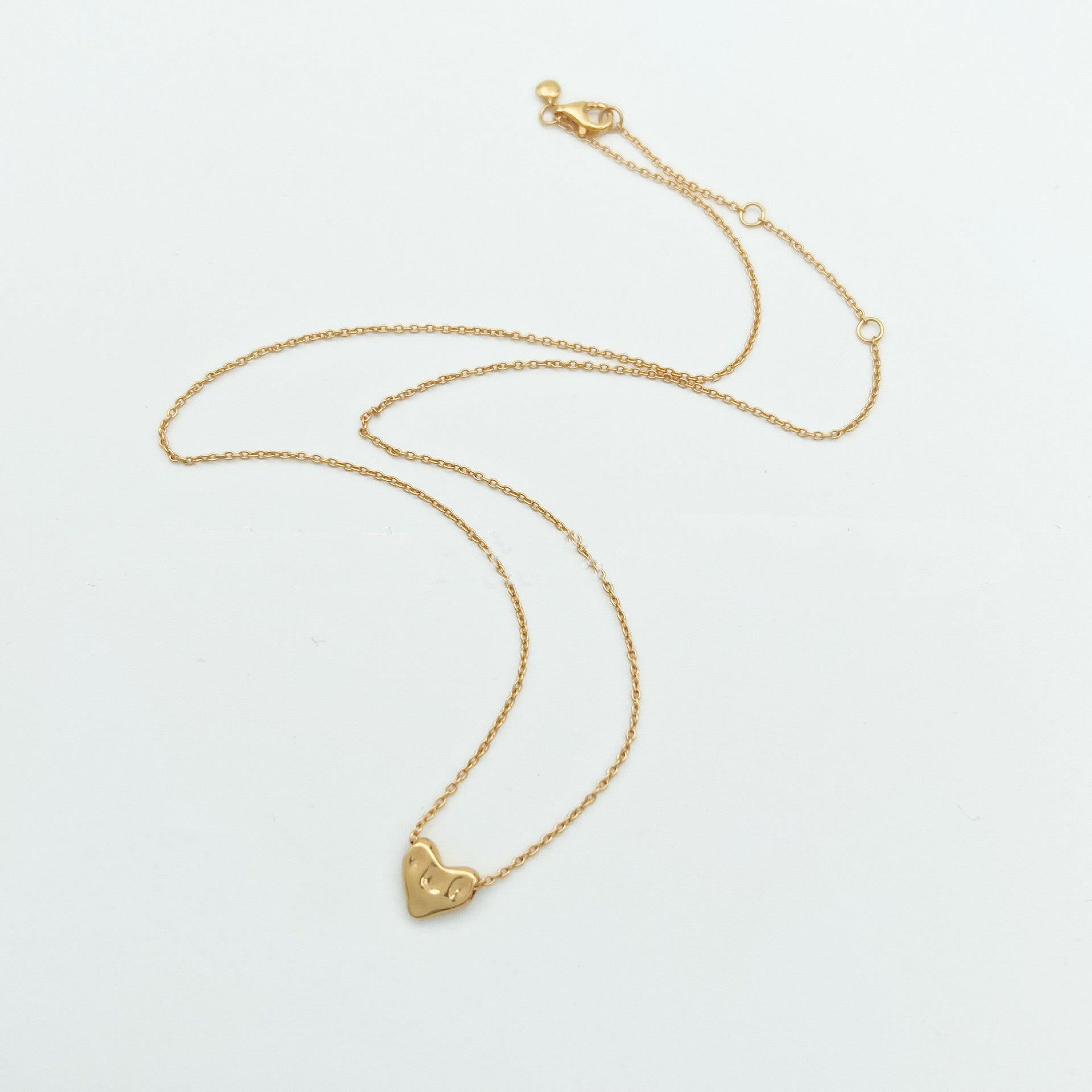 Kaze Flowing Heart-Shaped S925 Sterling Silver Necklace | Gold &amp; Silver Heart Pendant Gold 925 Silver