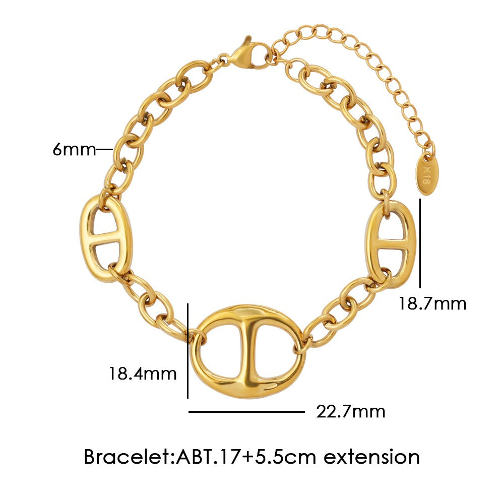 Kaze 18K Gold Geometric Sun Shape Necklace, Bracelet and Earrings Set | 18K Gold &amp; S925 Silver in 6 Variants