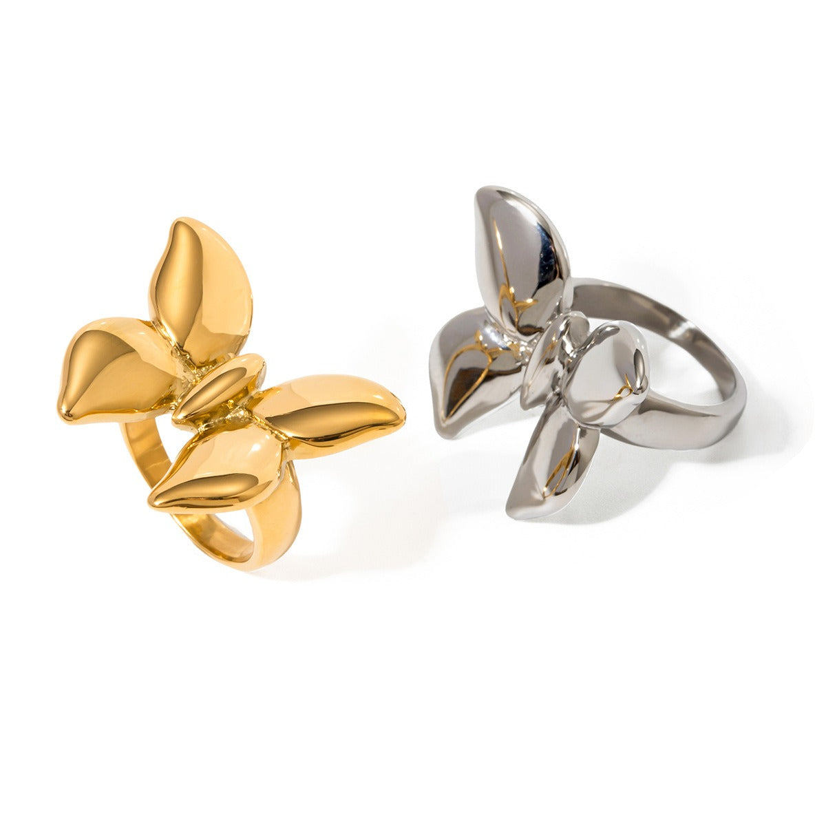 Kaze Noble Butterfly Ring | 18K Gold Butterfly Ring in Gold &amp; Silver
