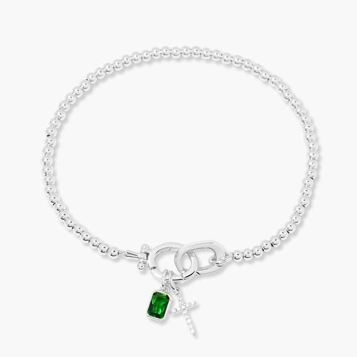 Kaze Moonstone Heart Knot Birthstone Bracelet | 18K Gold Personalised Bracelet