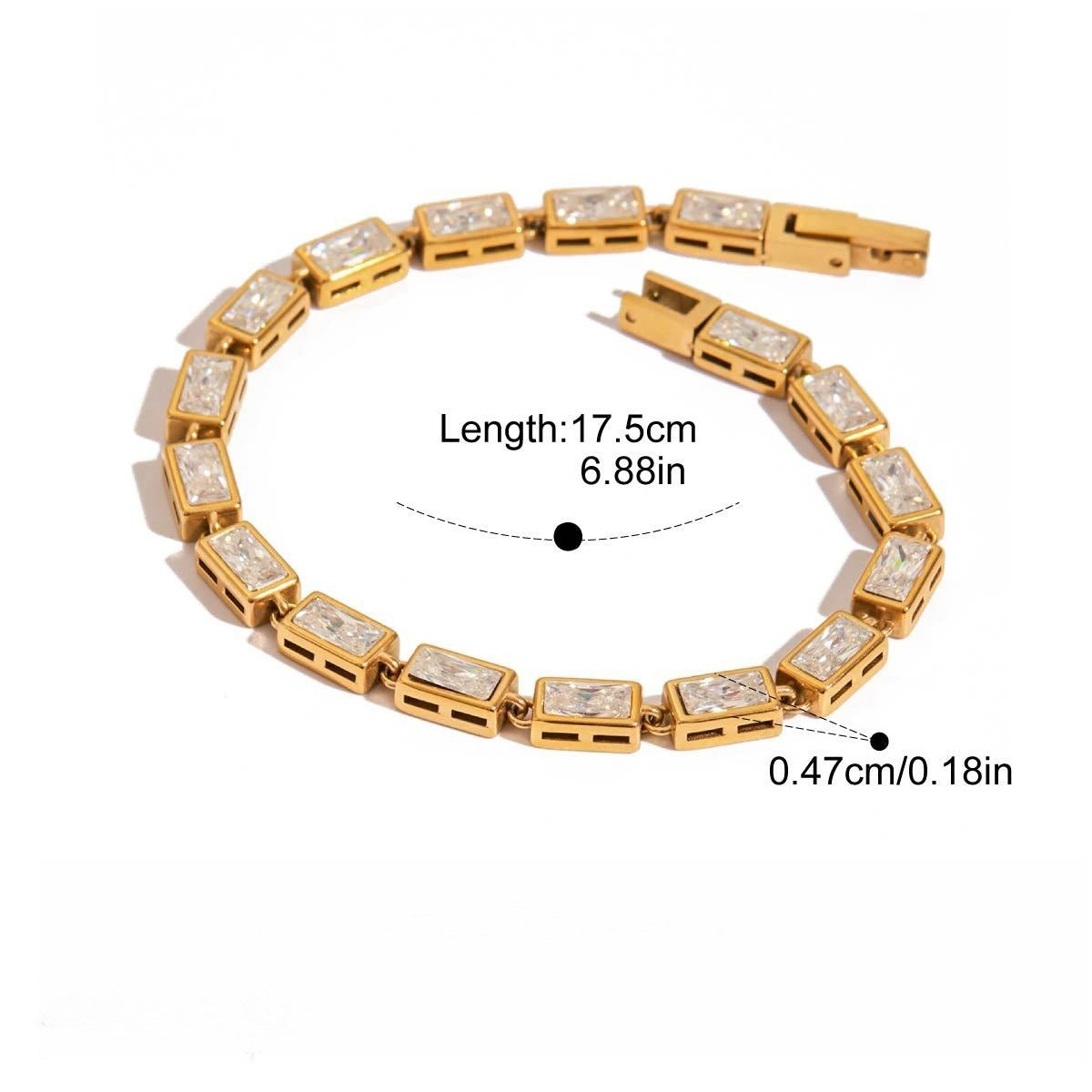 Kaze 18K Gold-Plated Titanium Steel Rhinestone Bracelet | Sparkling Bracelet in 6 Style Variants Bracelet B