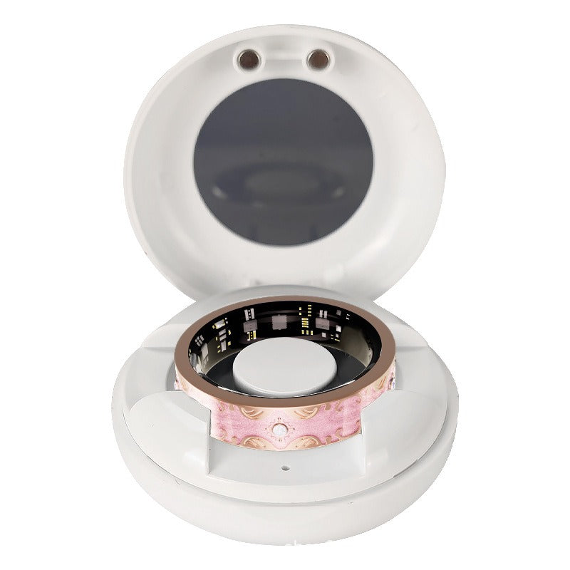Kaze Enamel Smart Ring | Titanium Steel Health-Tracking Ring in White &amp; Pink Sizes 7–10 US Pink