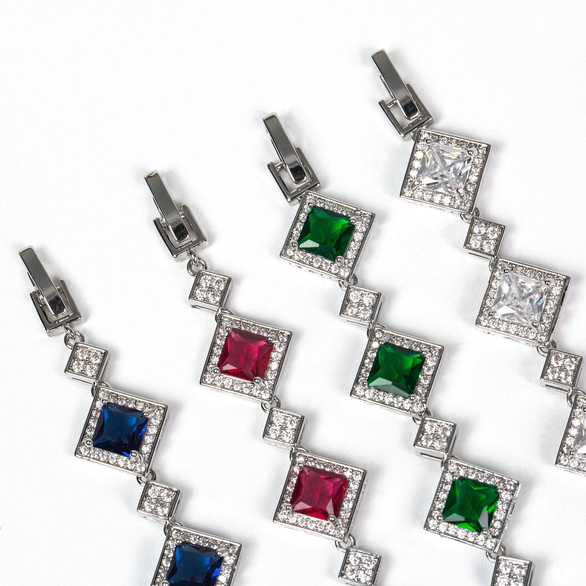 Kaze Square Star Triangular Zirconia Bracelet | S925 Silver Geometric Bracelet