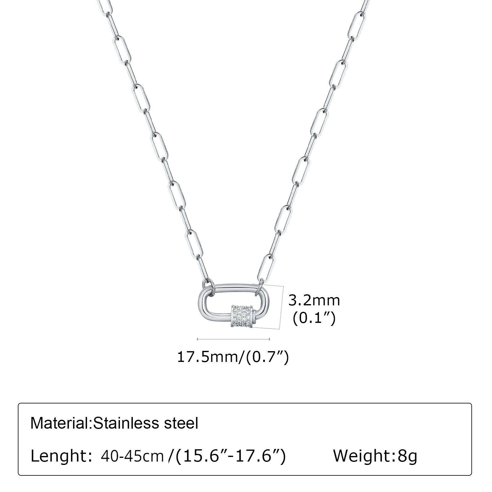 Kaze Geometric Square Stainless Steel Necklace | Minimalist Pendant Necklace in Gold &amp; Silver Steel Color