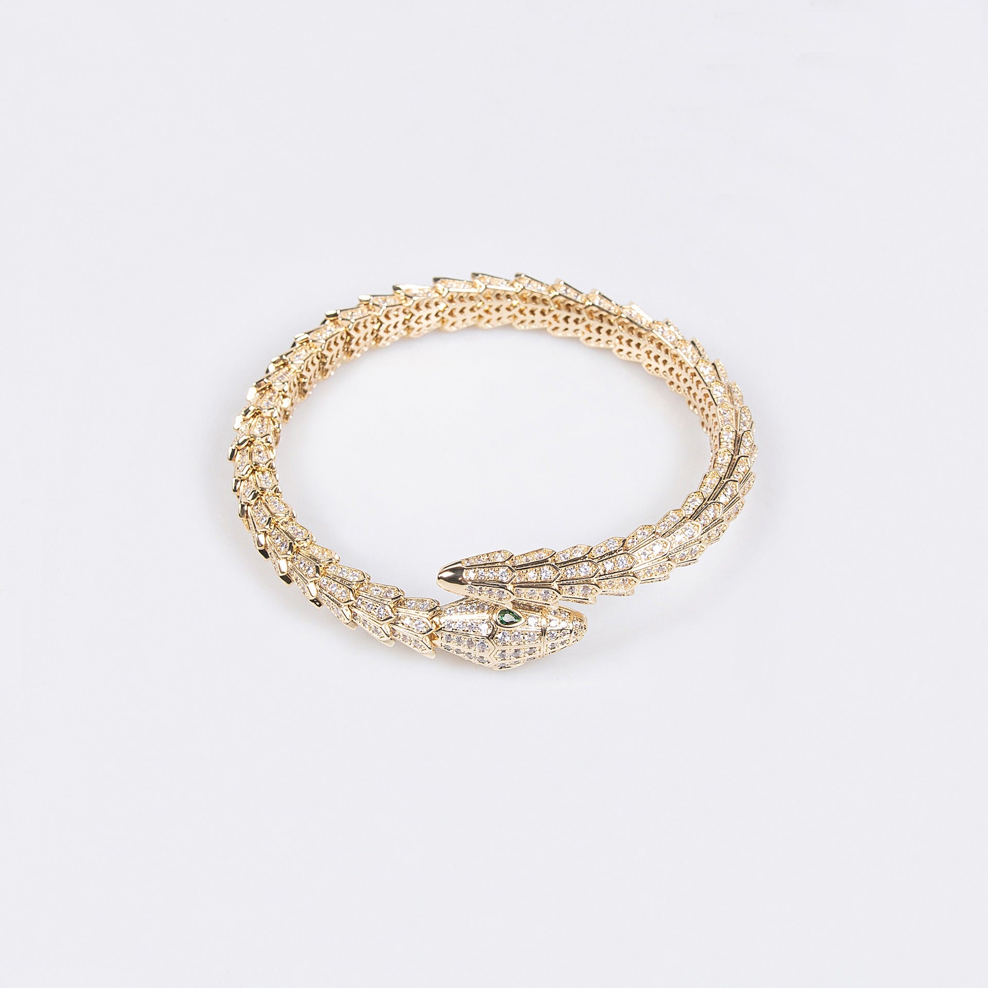 Kaze 18K Gold Snake Bracelet with Coloured Gemstones and Diamonds | Serpent Bracelet in Gold &amp; Silver