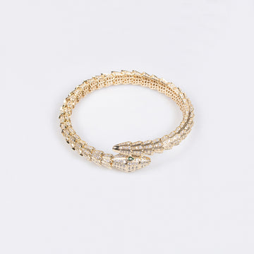 Kaze 18K Gold Snake Bracelet with Coloured Gemstones and Diamonds | Serpent Bracelet in Gold &amp; Silver