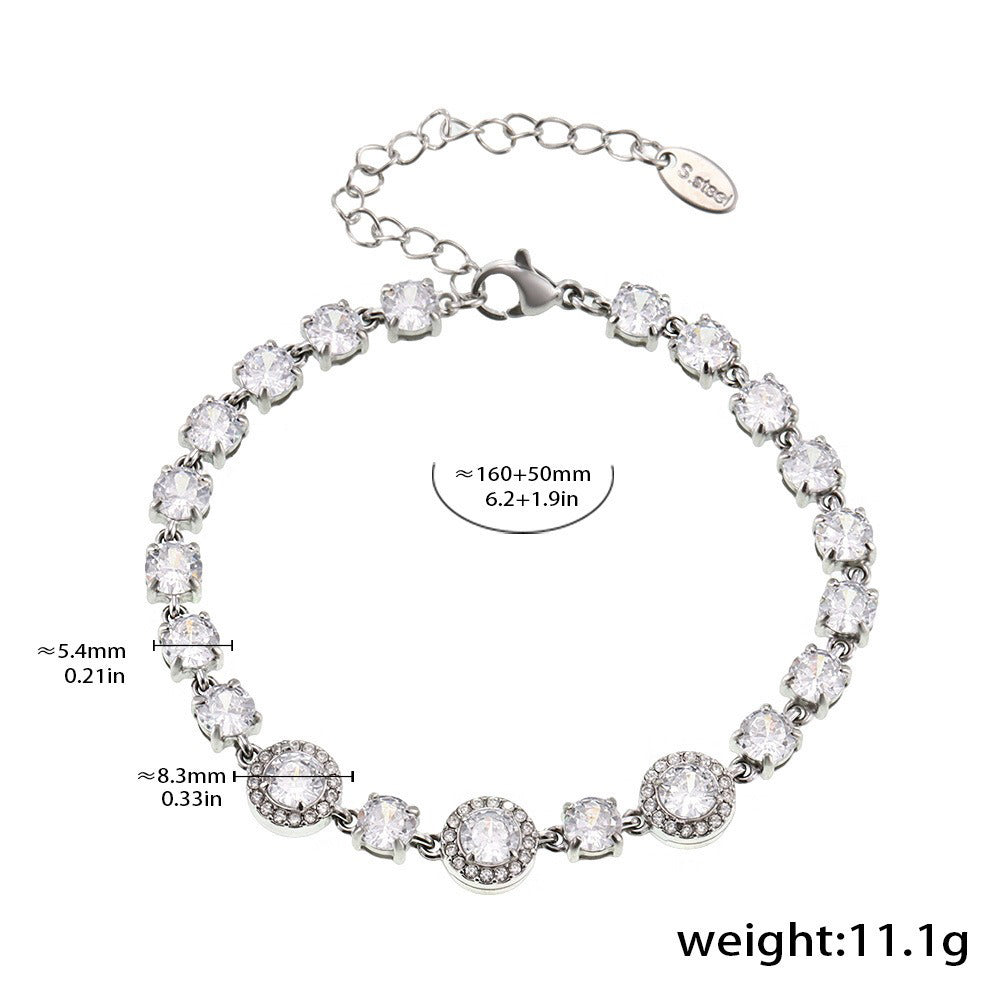 Kaze Geometric Diamond Dazzling Bracelet | 18K Gold Sparkling Bracelet in Gold &amp; Silver