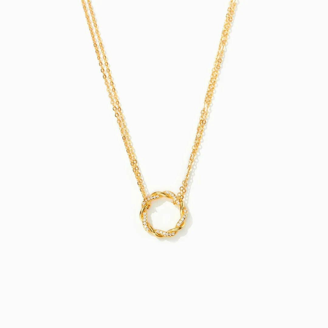 Kaze Twisted Nail Pendant Necklace | S925 Yellow Gold Sterling Silver Necklace Yellow Gold 925 Silver