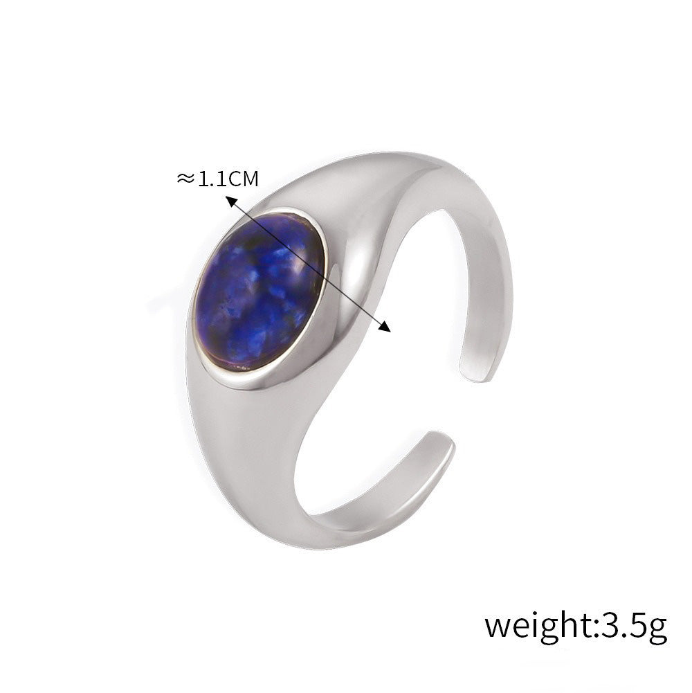 Kaze Elegant Multi-Gemstone Inlaid Light Luxury Ring | 18K Gold Noble Ring in Gold &amp; Silver Silver Adjustable