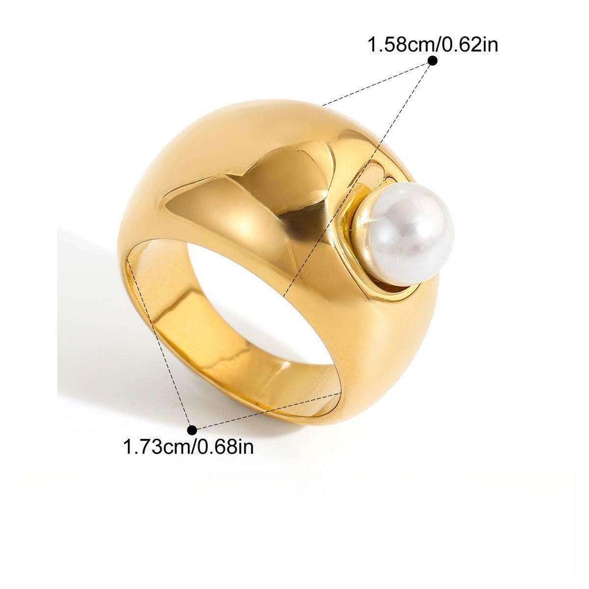 18K Gold-Plated Lightweight Luxury Ring Made from High-End Titanium Steel Ring A 7US