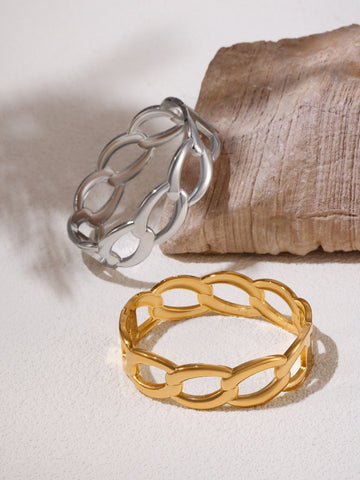 Kaze Interlocking Design Bracelet | 18K Gold Unique Chain Bracelet in Gold &amp; Silver