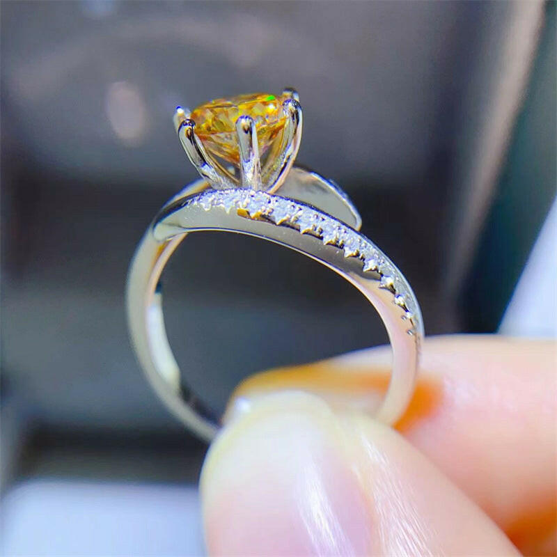 Kaze Yellow Moissanite Statement Ring | D-Color VVS1 Luxury Ring Sizes 9–20