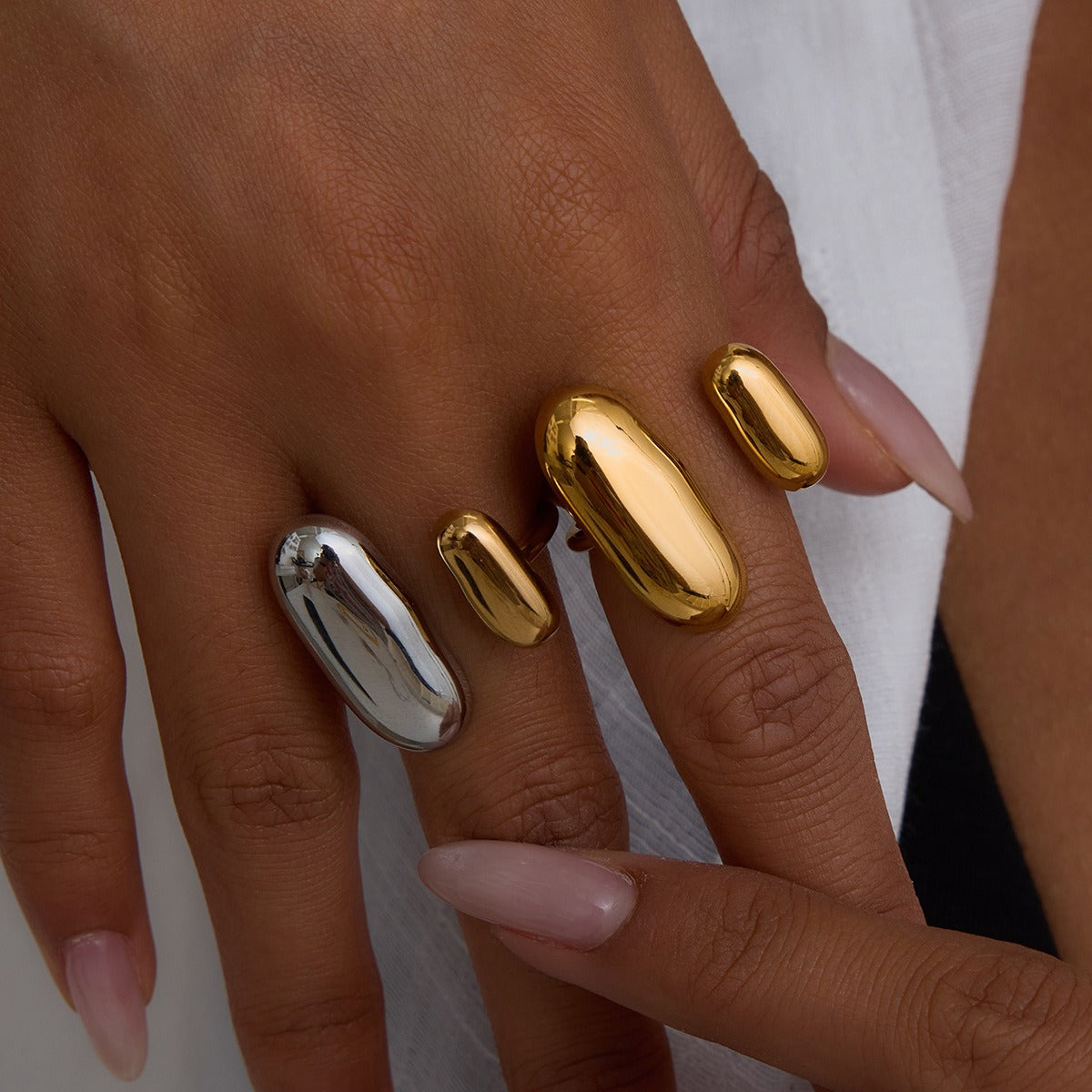 Kaze 18K Gold Luxury Titanium Adjustable Ring | Light Luxury Ring Collection in Ring A, B &amp; C