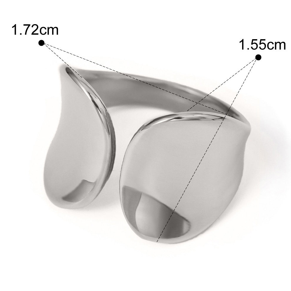 Kaze Simple Geometric Design Ring | 18K Gold Minimalist Adjustable Ring in Gold &amp; Silver Silver Adjustable