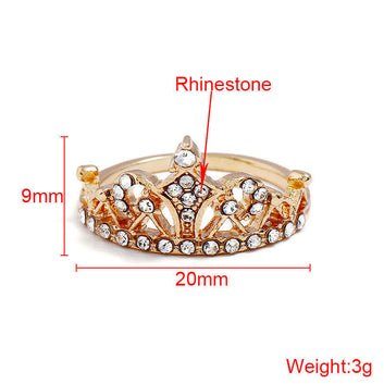 Jeweleze Crown Charm Ring with Sparkling Details