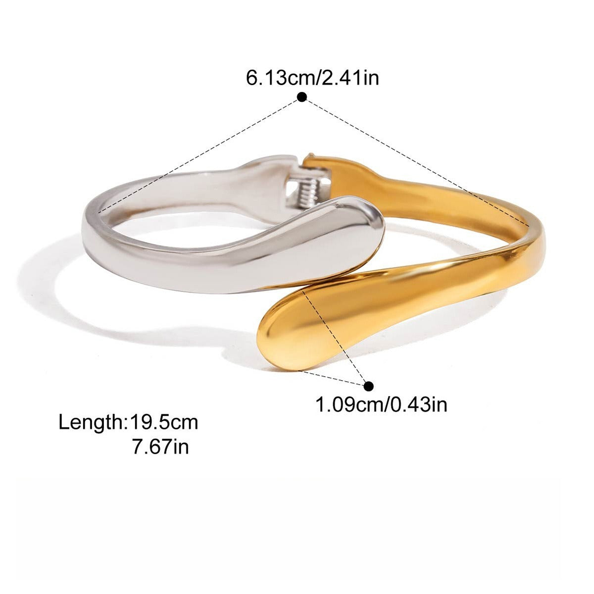 Kaze 18K Gold-Plated Titanium Steel Bracelet with Spring Clasp | Premium Bracelet in 9 Style Variants Bracelet F 13