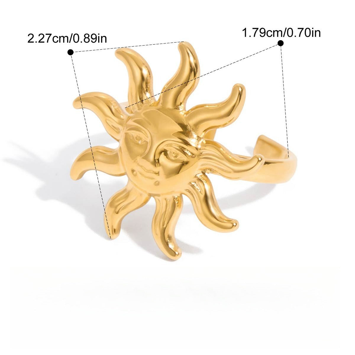 Kaze 18K Gold-Plated Lightweight Pearl Titanium Ring | Pearl Ring in Ring A, B &amp; C Styles Ring C