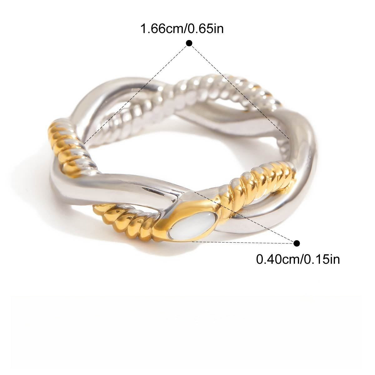 Kaze 18K Gold Snake Ring in Titanium Steel | Serpent Ring in Ring A, B &amp; C Sizes 6–8 US Ring A