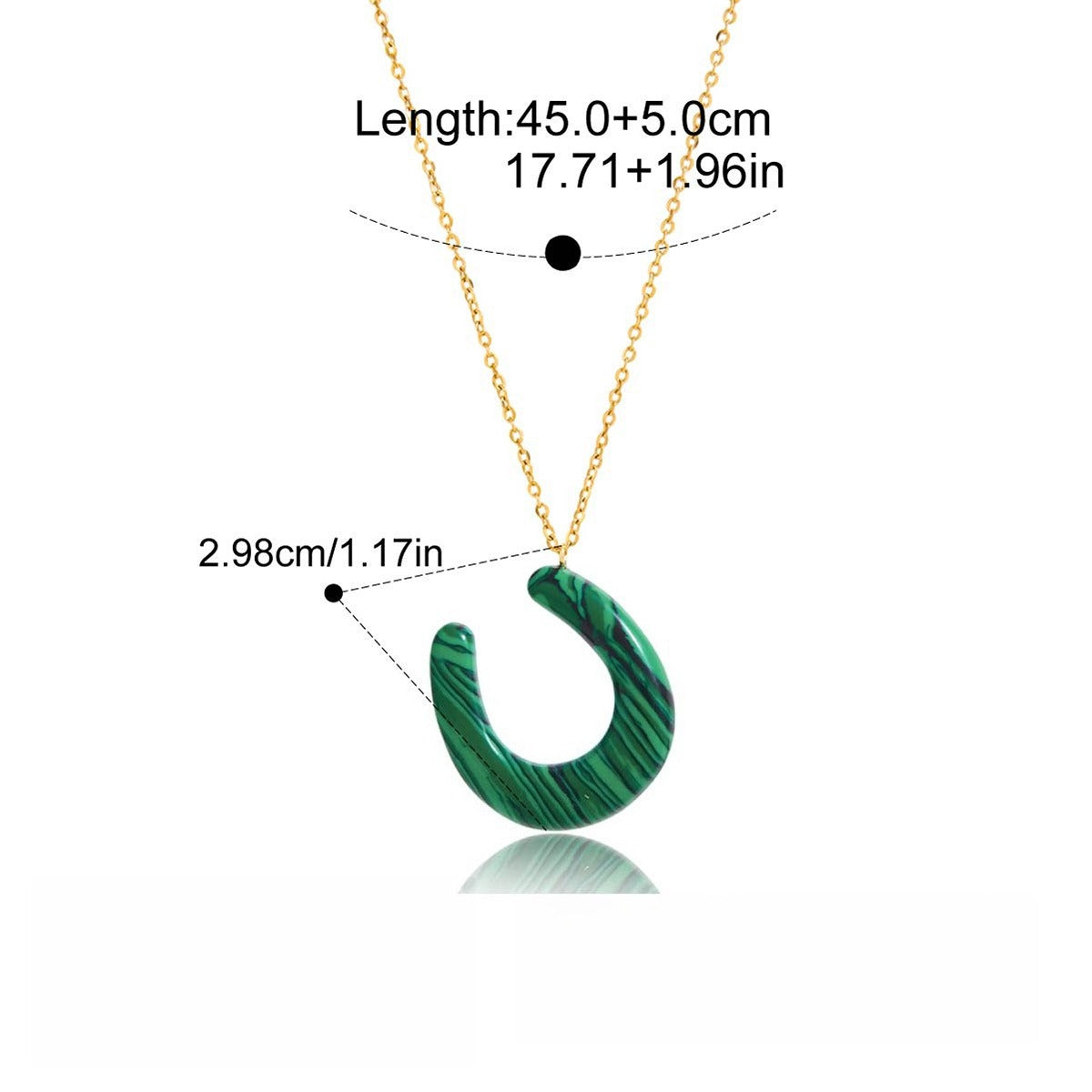 Kaze Horseshoe Tiger's Eye Necklace | 18K Gold Gemstone Pendant Necklace Necklace B