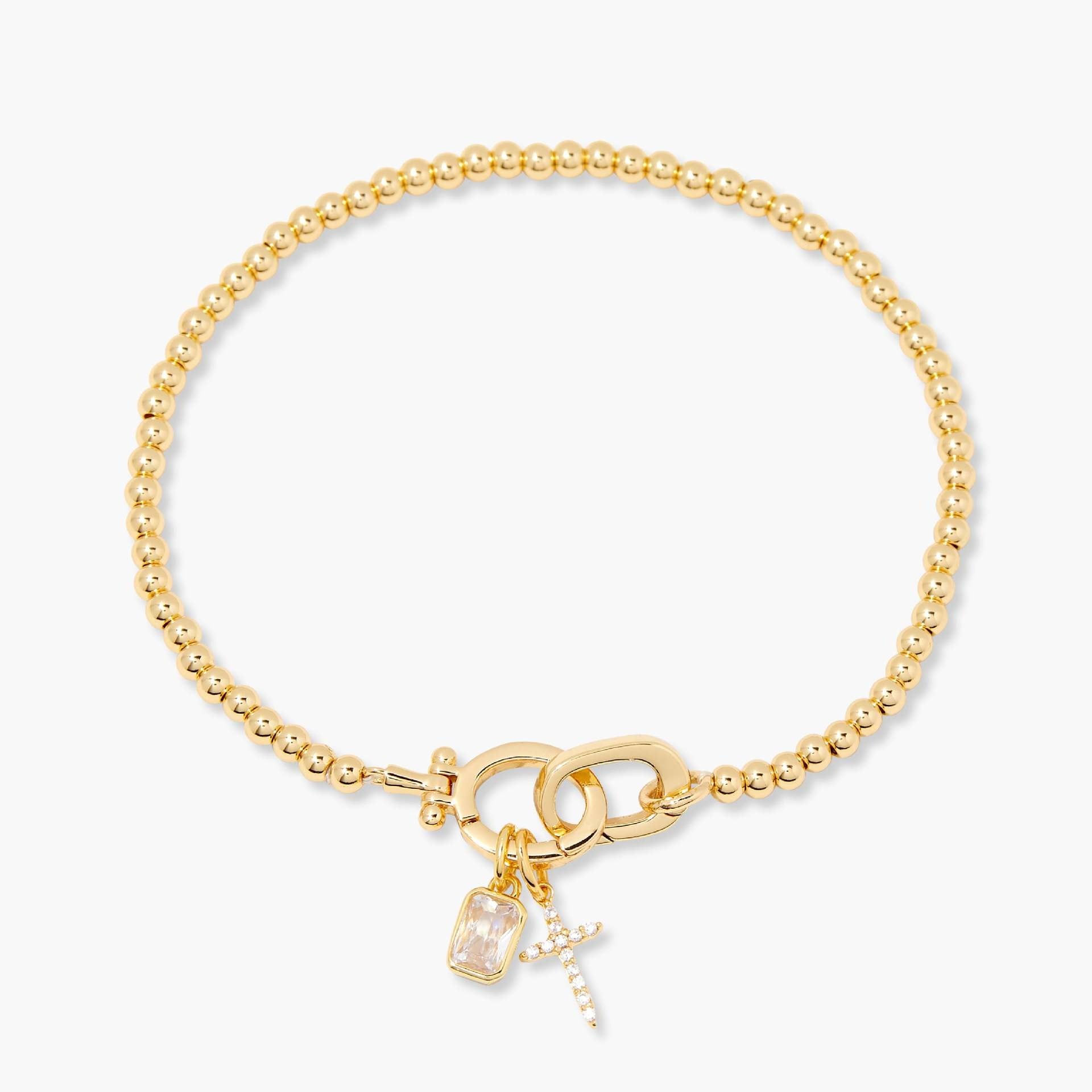 Kaze Moonstone Heart Knot Birthstone Bracelet | 18K Gold Personalised Bracelet December