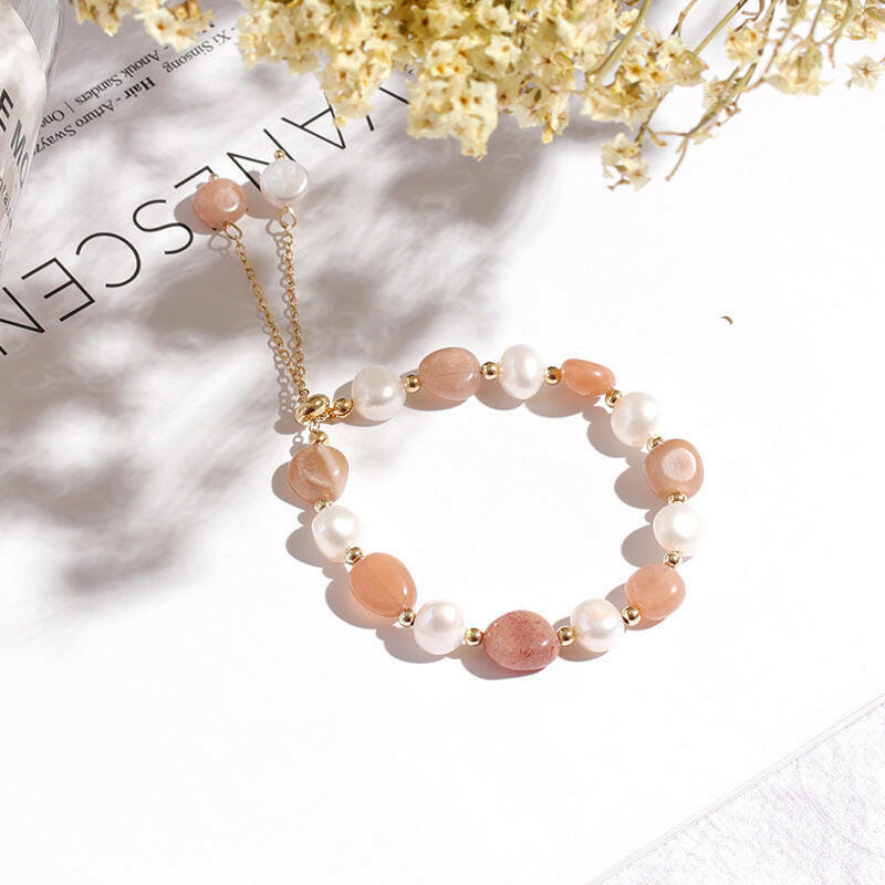 Kaze Korean-Style Crystal Slider Bracelet | Natural Pearl Adjustable Bracelet in 11 Styles 10 Style