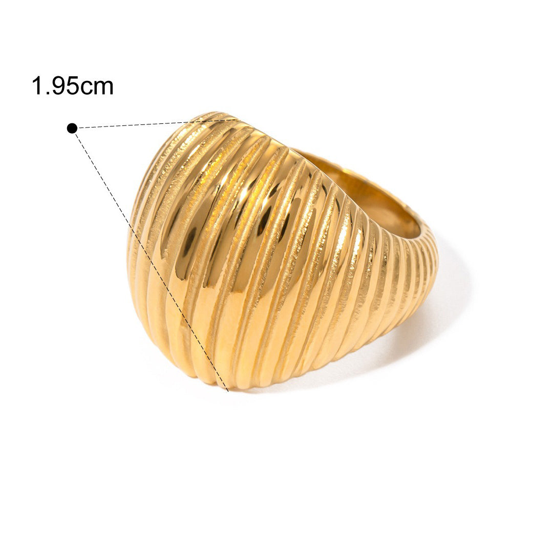 Kaze Hip-Hop Geometric Gemstone Thread Ring | 18K Gold Inlaid Statement Ring in 2 Styles Style A-61