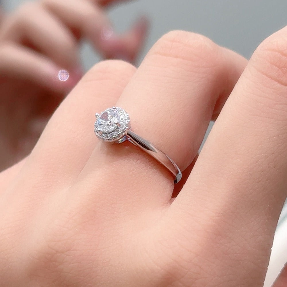 Kaze S925 Minimalist Sparkling Diamond Ring | Sterling Silver Zircon Ring Sizes 5–9 US