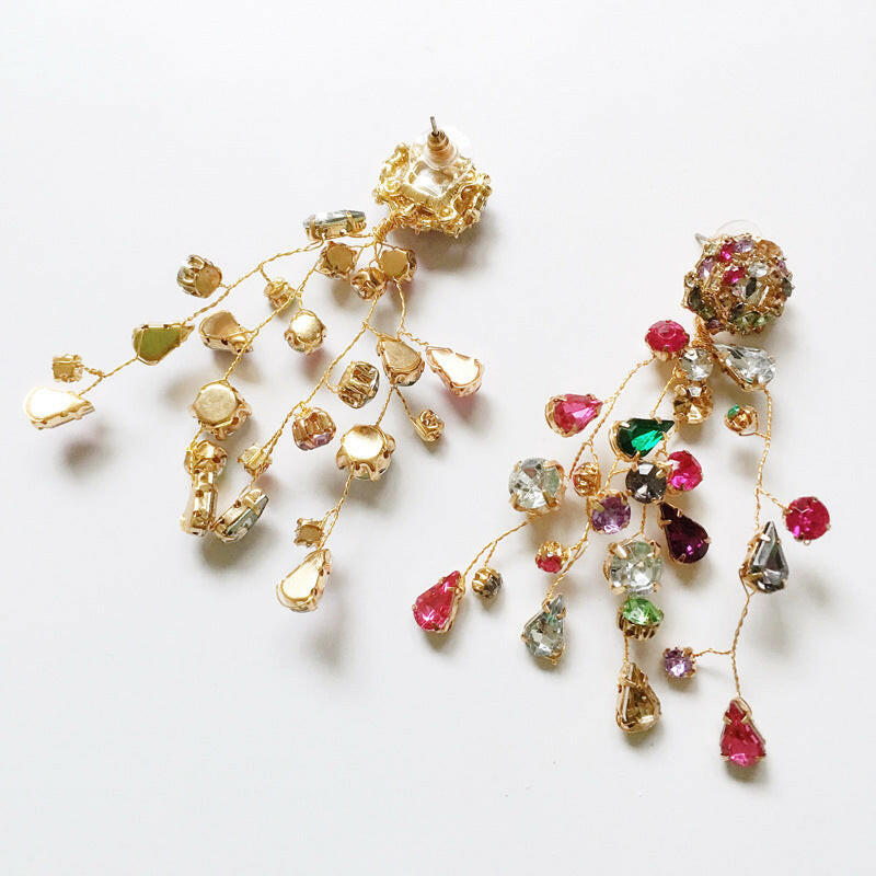 Kaze Rhinestone Flower Earrings | Colourful Floral Crystal Stud Earrings