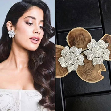Kaze Bold Floral Alloy Statement Earrings | Oversized Flower Earrings in Gold &amp; Silver