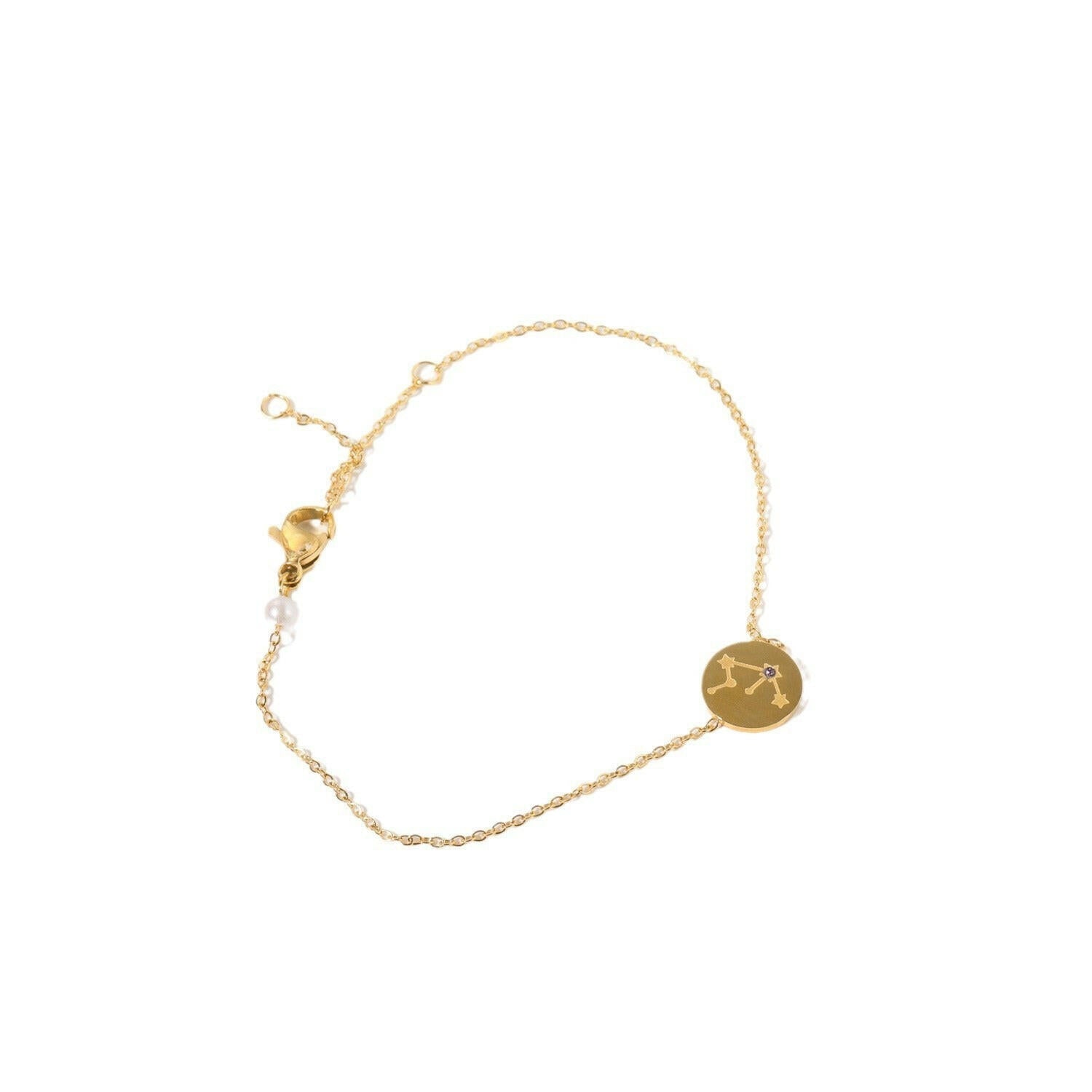 Kaze Inlaid Zircon Zodiac Bracelet | Adjustable Stainless Steel Constellation Bracelet