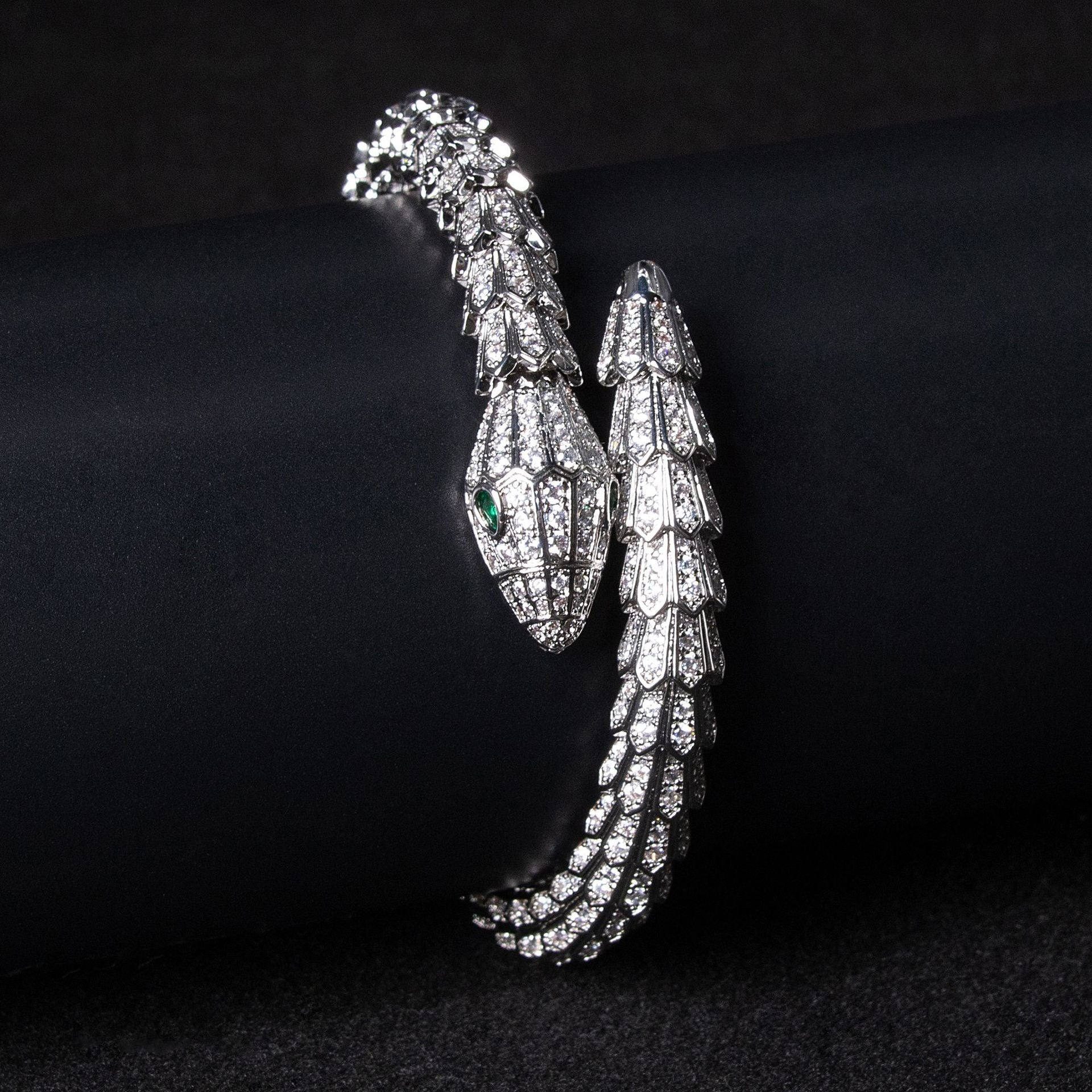 Kaze 18K Gold Snake Bracelet with Coloured Gemstones and Diamonds | Serpent Bracelet in Gold &amp; Silver Silver