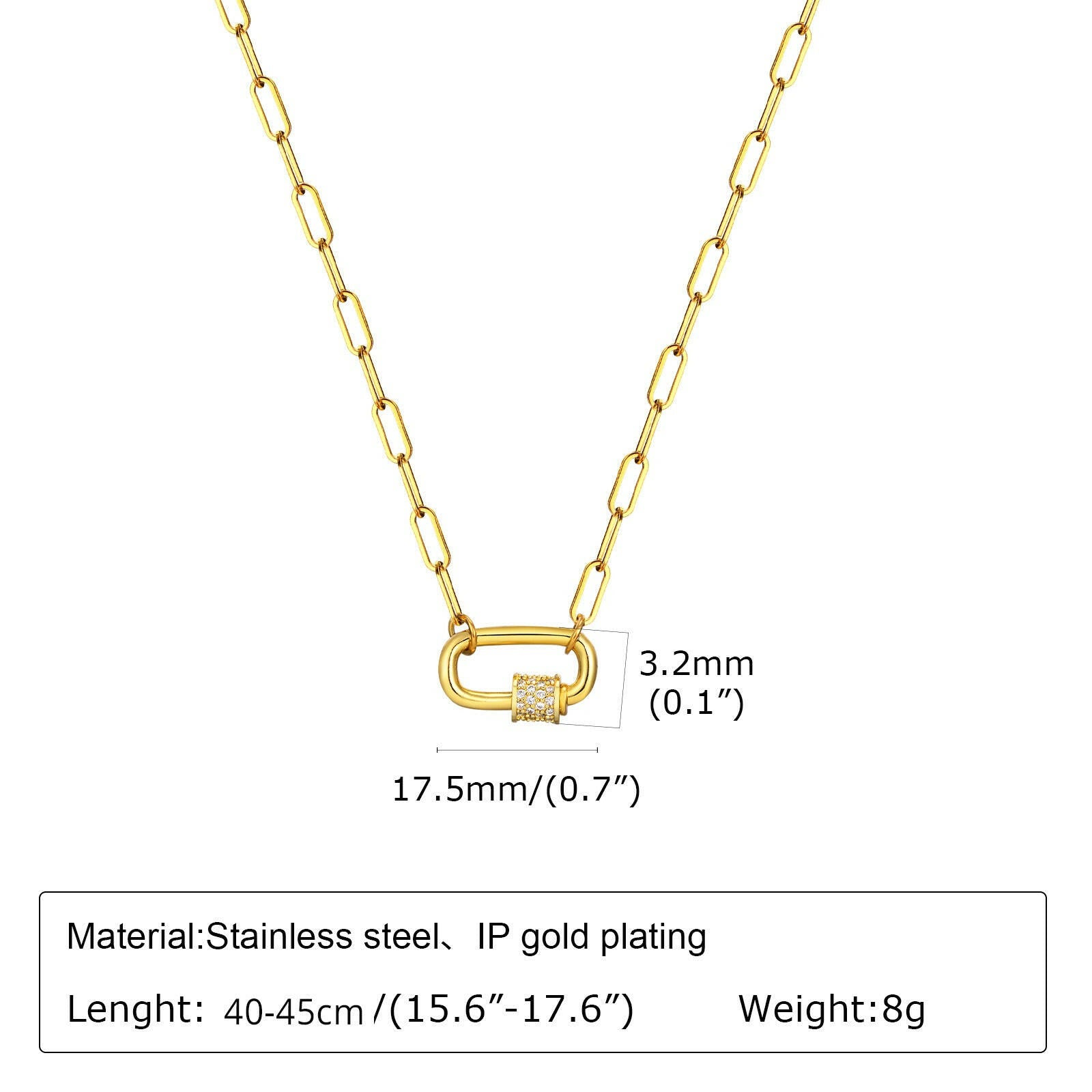 Kaze Geometric Square Stainless Steel Necklace | Minimalist Pendant Necklace in Gold &amp; Silver Gold