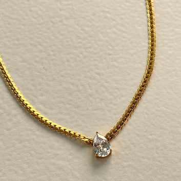 Kaze Vintage 18K Gold O-Ring Drop Chain Necklace | Titanium Steel Pendant Necklace