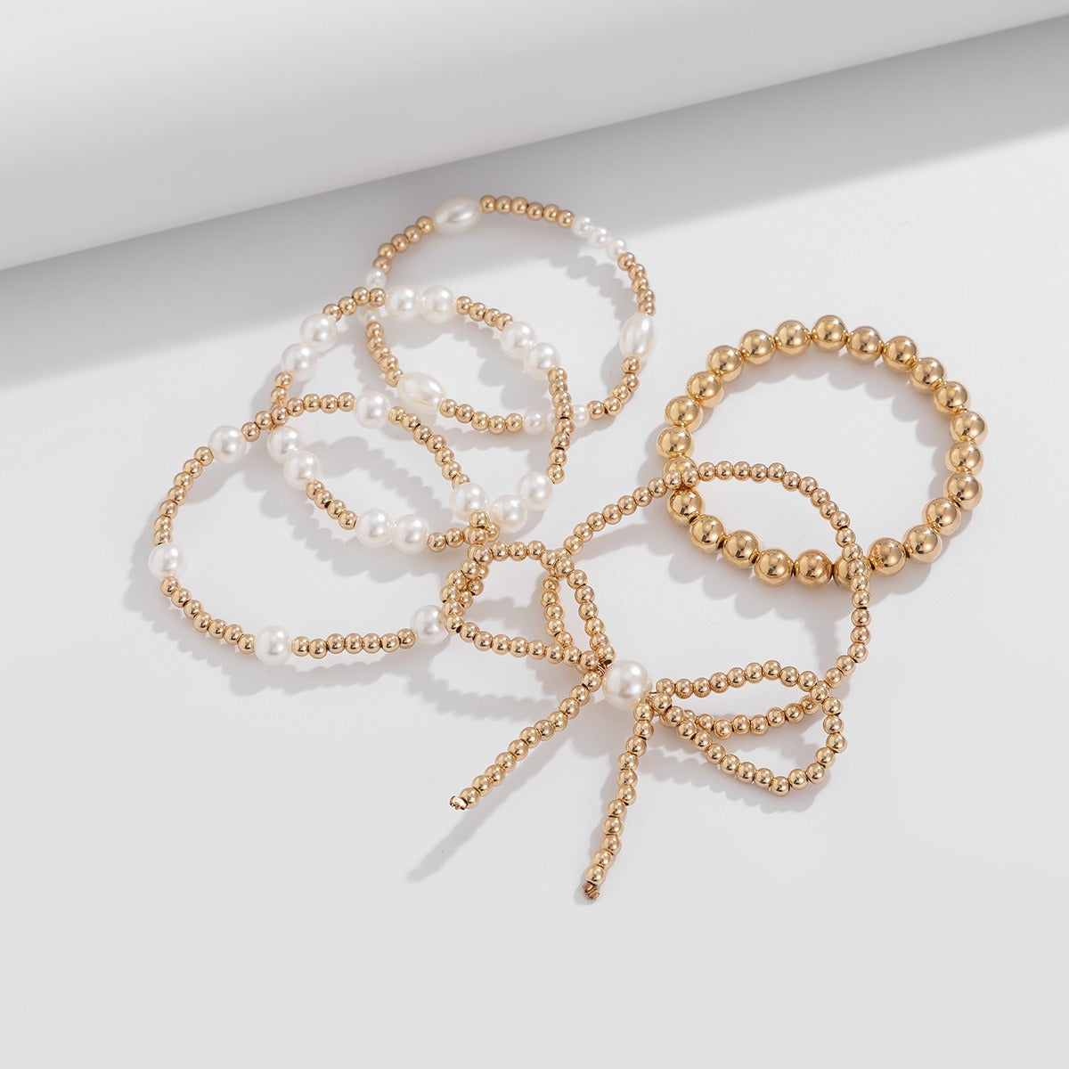 Kaze 18K Gold Bow Pearl Beaded Bracelet | Baroque Pearl Bracelet in 9 Style Variants