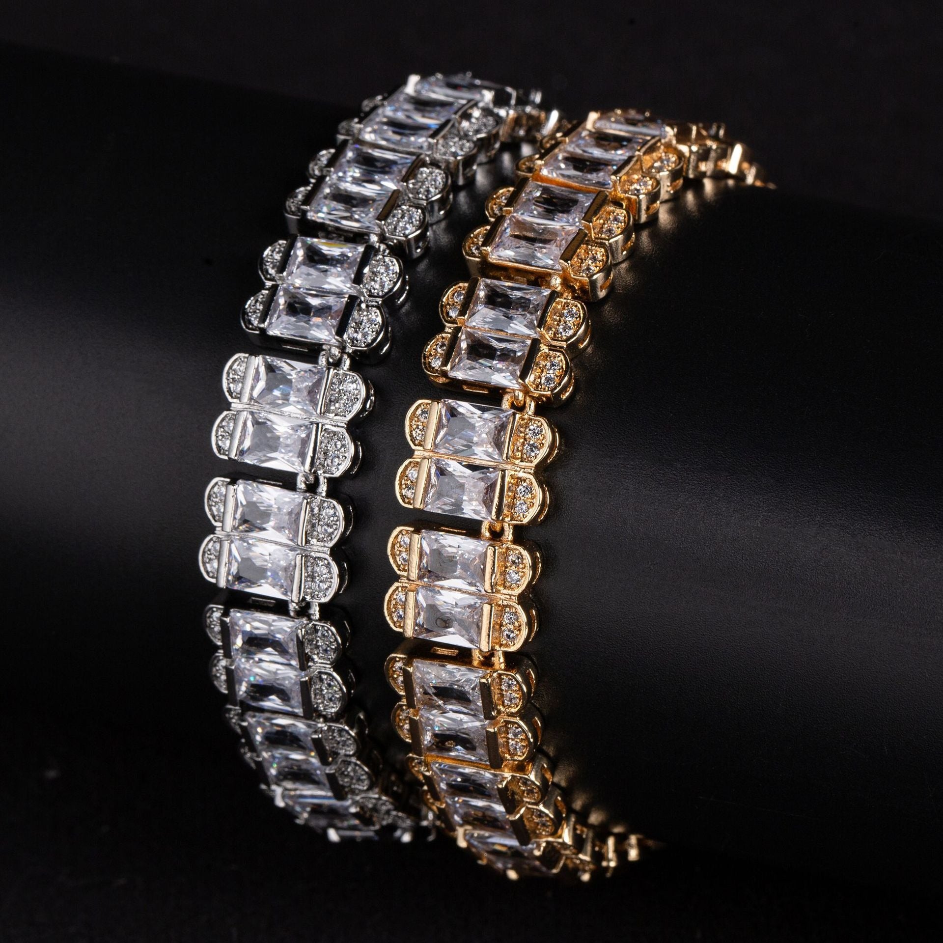 Kaze Retro Zirconia Vintage Chain Bracelet | S925 Silver Linear Pavé Bracelet