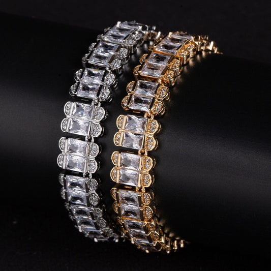 Kaze Retro Zirconia Vintage Chain Bracelet | S925 Silver Linear Pavé Bracelet