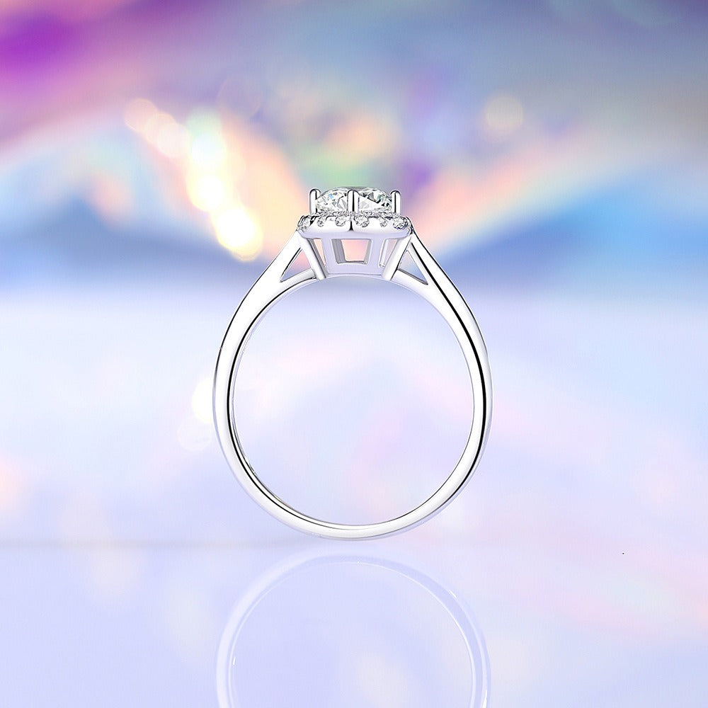 Kaze S925 Minimalist Sparkling Diamond Ring | Sterling Silver Zircon Ring Sizes 5–9 US