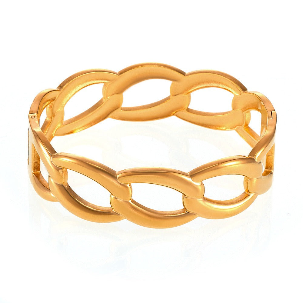 Kaze Interlocking Design Bracelet | 18K Gold Unique Chain Bracelet in Gold &amp; Silver