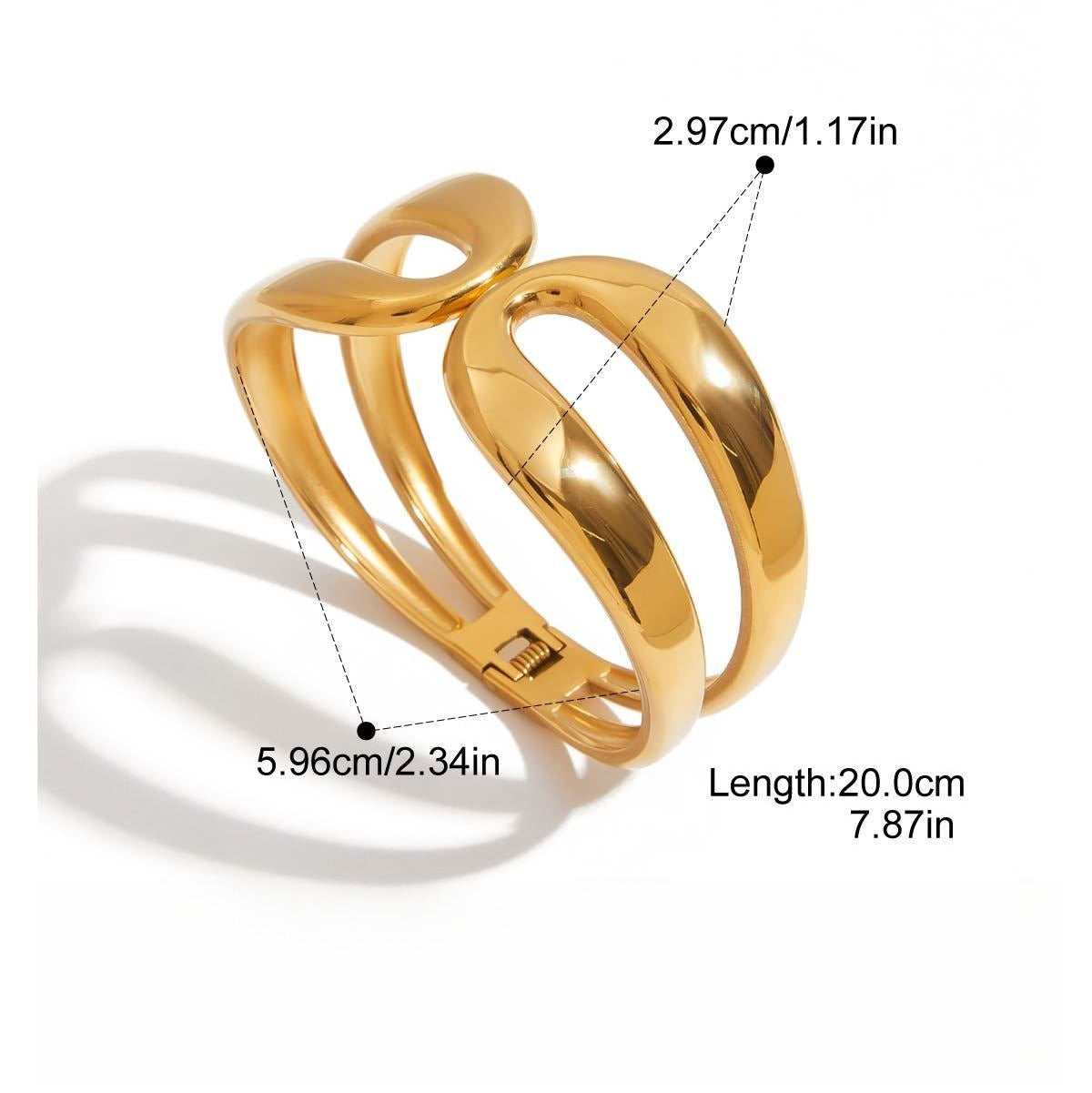 Kaze 18K Gold-Plated Titanium Steel Bracelet with Spring Clasp | Premium Bracelet in 9 Style Variants Bracelet C 10