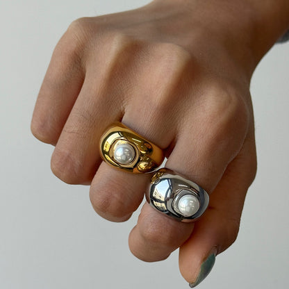 18K Gold-Plated Lightweight Luxury Ring Made from High-End Titanium Steel