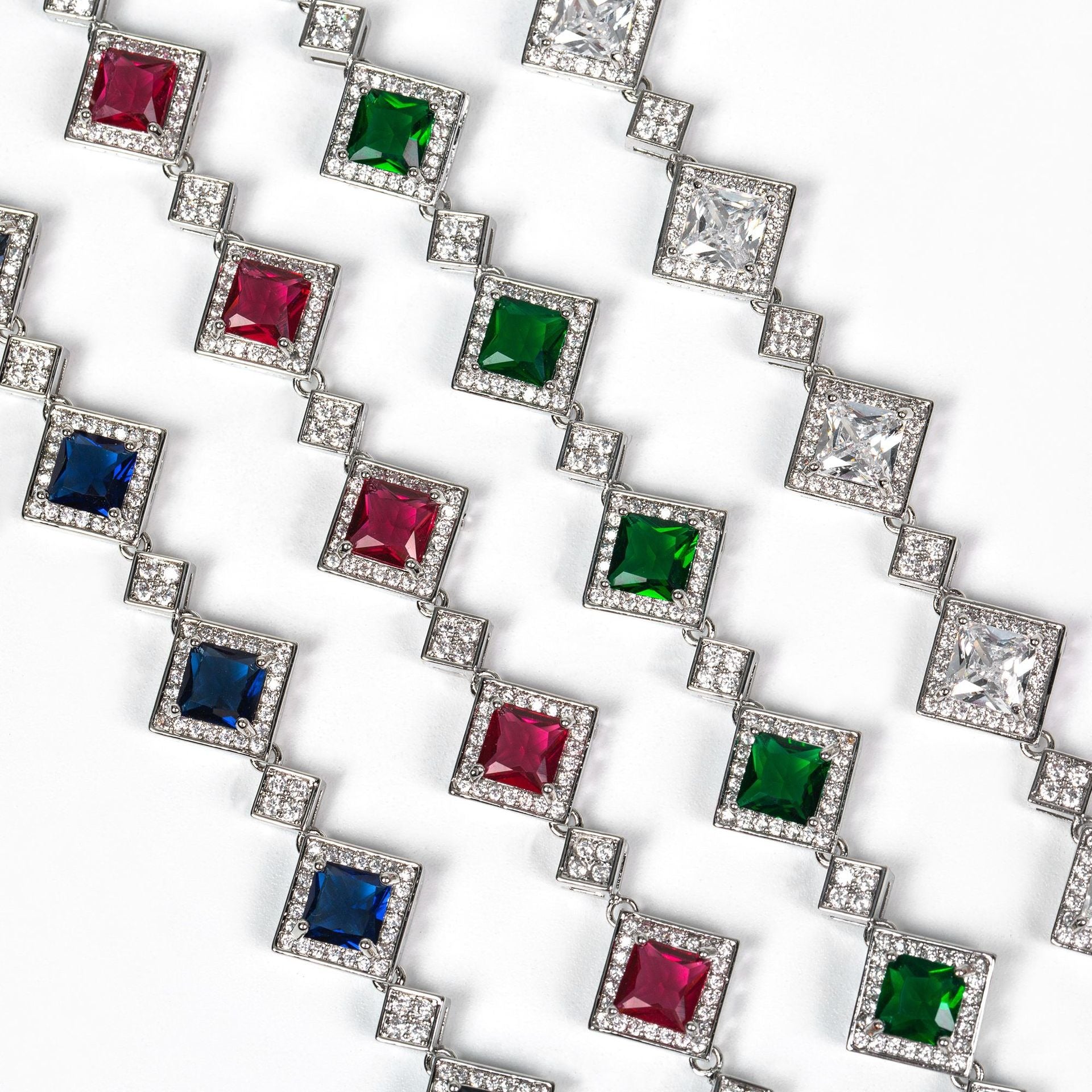 Kaze Square Star Triangular Zirconia Bracelet | S925 Silver Geometric Bracelet