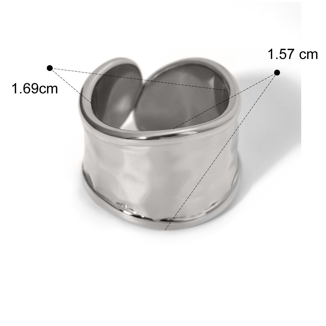Kaze Hammered Texture Simple Elegant Ring | 18K Gold Artisan Ring in Gold &amp; Silver Silver Adjustable