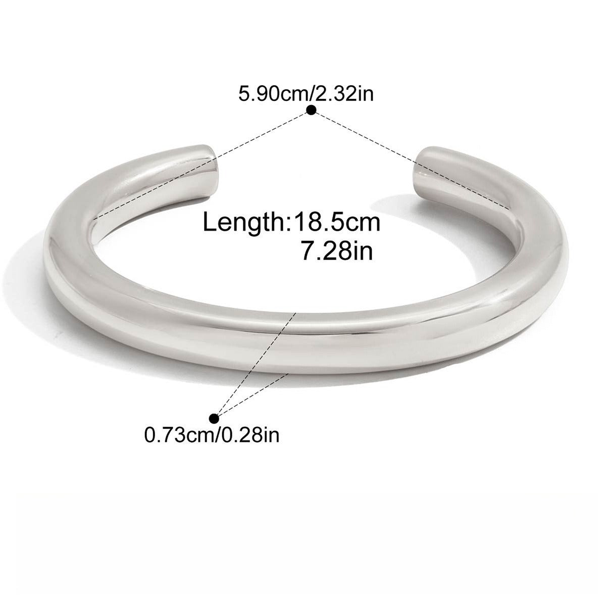 Kaze 18K Gold-Plated Open-Ended Titanium Steel Bracelet | S925 Silver Accent Bracelet in Gold &amp; Silver Silver