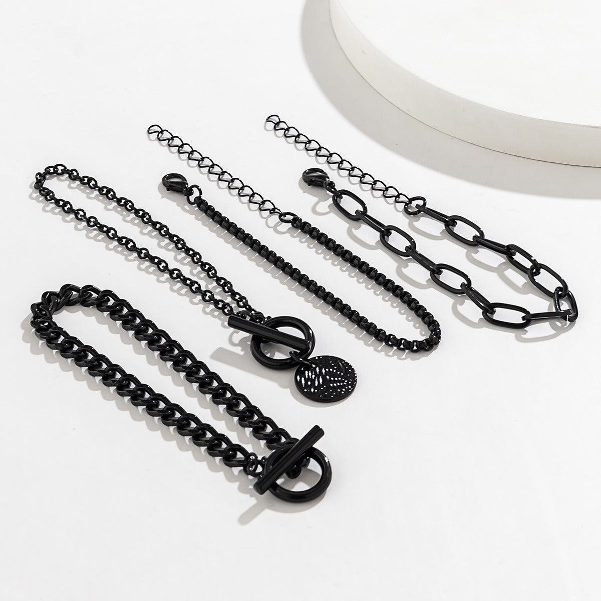 Kaze Halloween Black Coin Charm Bracelet | Gothic Statement Bracelet