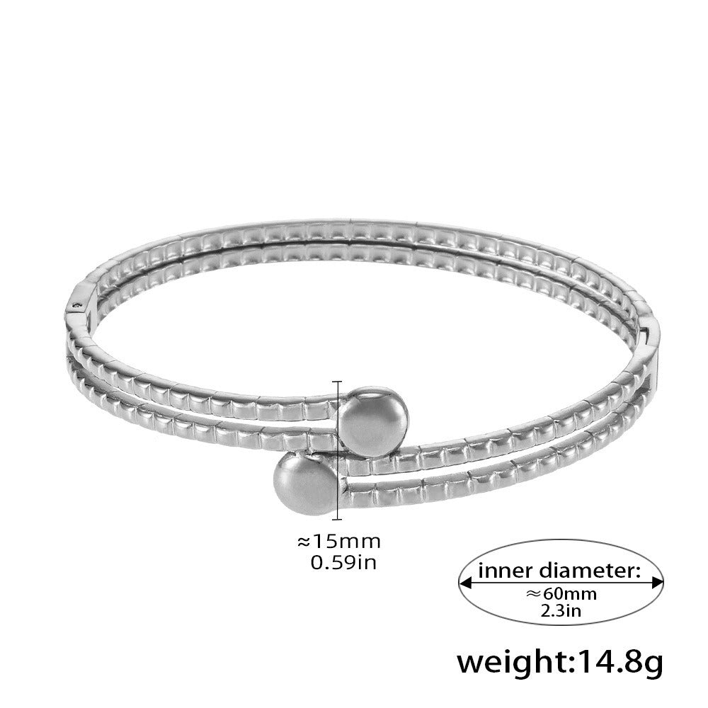 Kaze Geometric Hollow Design Bracelet | 18K Gold Statement Bangle — 12 Style Variants
