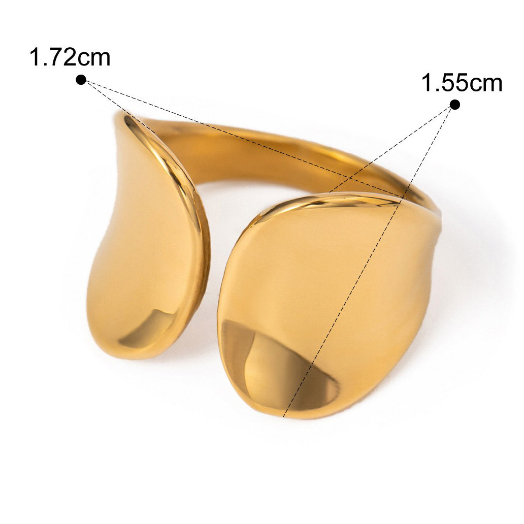 Kaze Simple Geometric Design Ring | 18K Gold Minimalist Adjustable Ring in Gold &amp; Silver Gold Adjustable