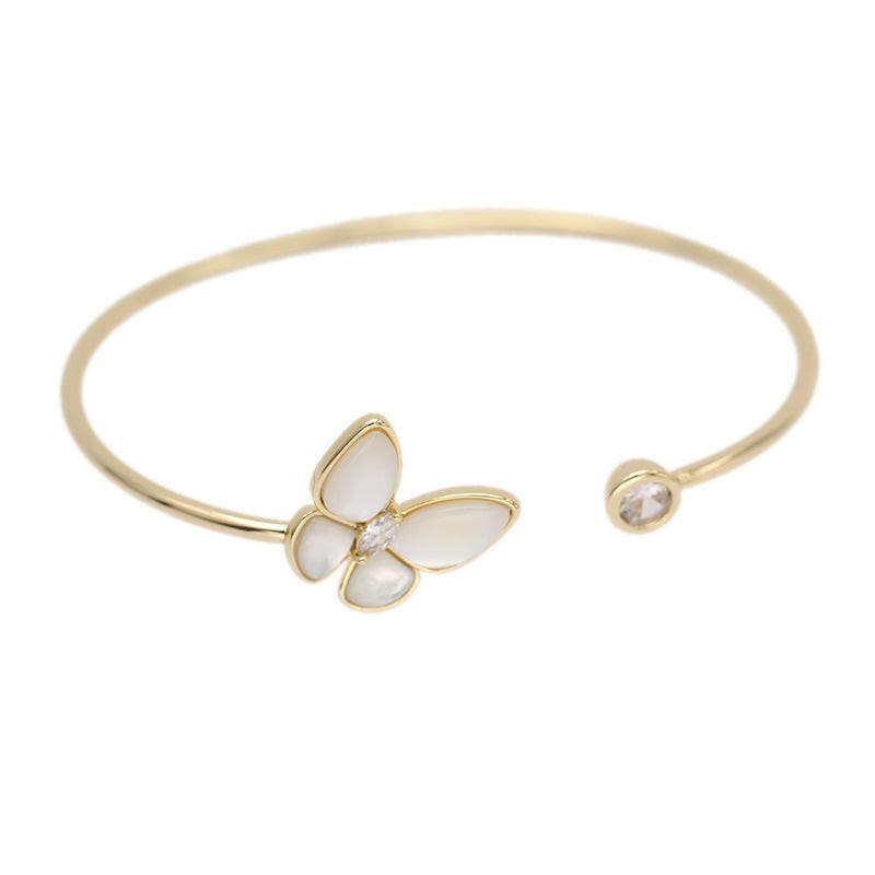 Kaze Butterfly Mother-of-Pearl Gold Bracelet | Gold-Plated Copper Pearl Bracelet for Women Gold